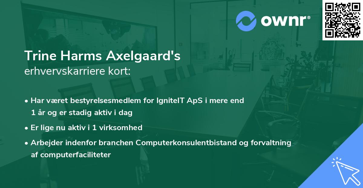 Trine Harms Axelgaard's erhvervskarriere kort