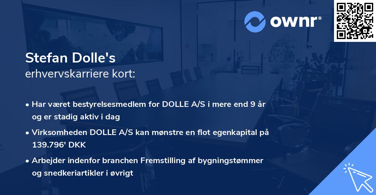 Stefan Dolle's erhvervskarriere kort