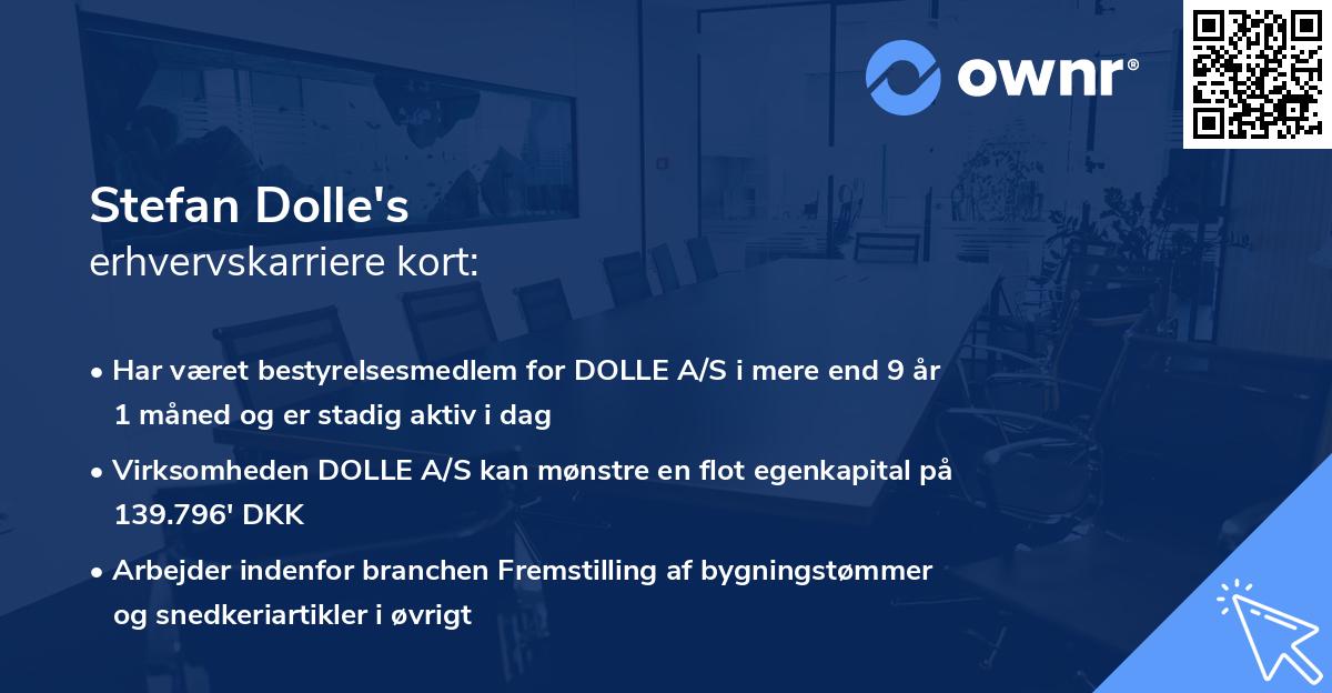 Stefan Dolle's erhvervskarriere kort