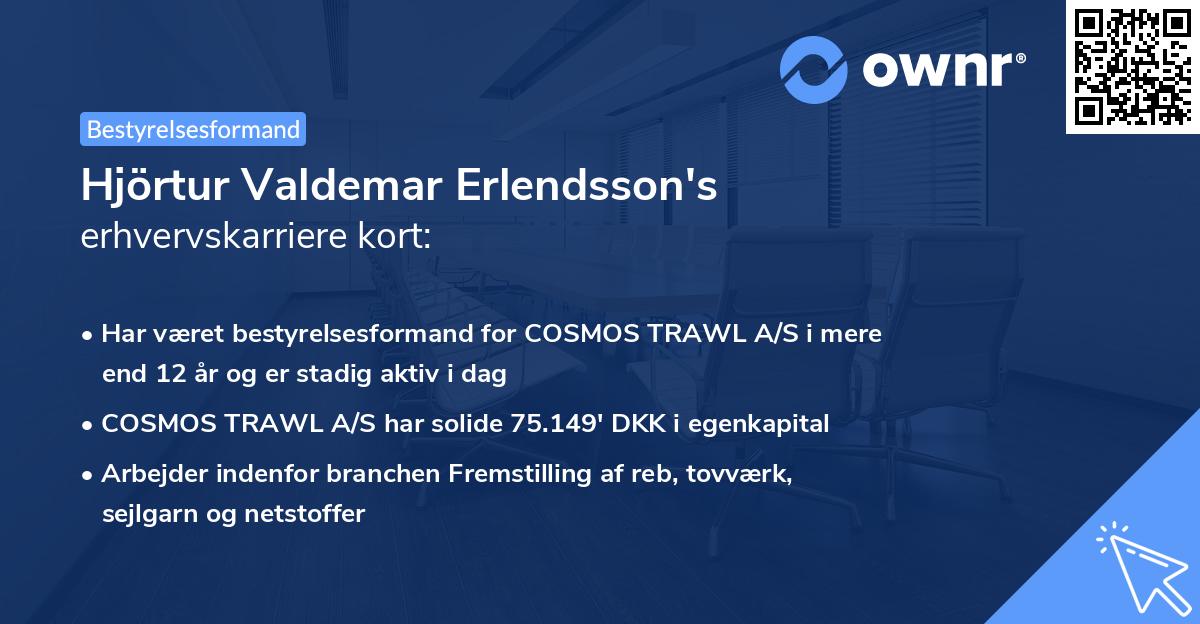 Hjörtur Valdemar Erlendsson's erhvervskarriere kort