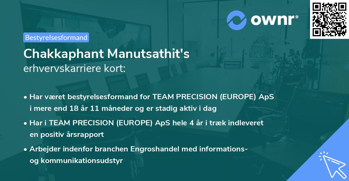 Chakkaphant Manutsathit's erhvervskarriere kort