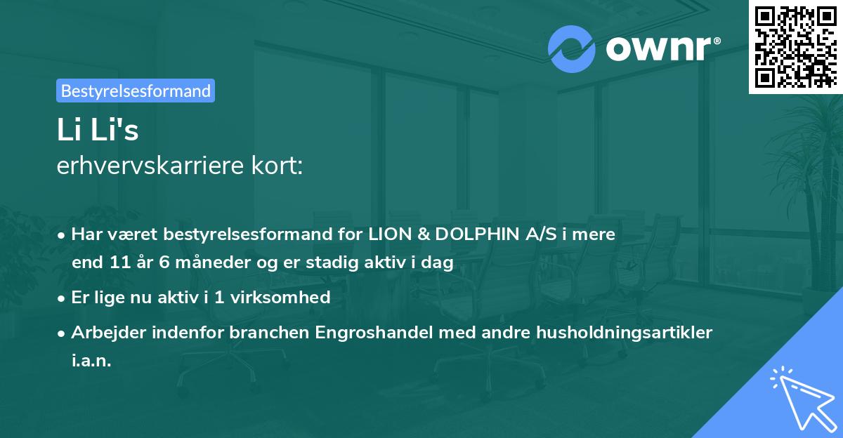 Li Li's erhvervskarriere kort