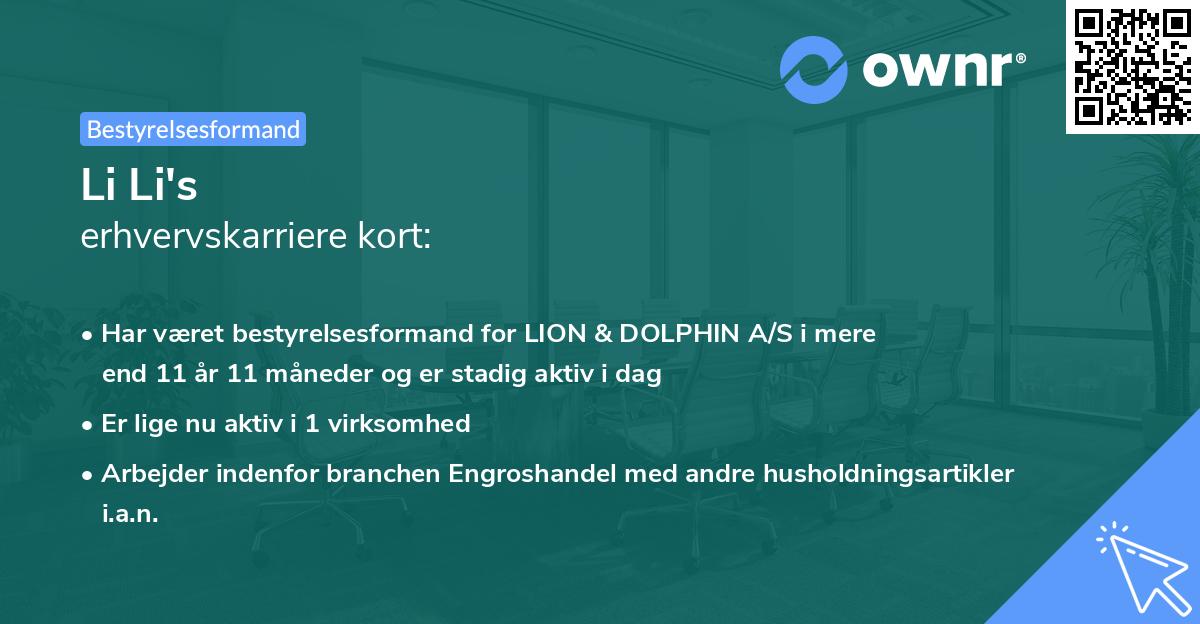 Li Li's erhvervskarriere kort