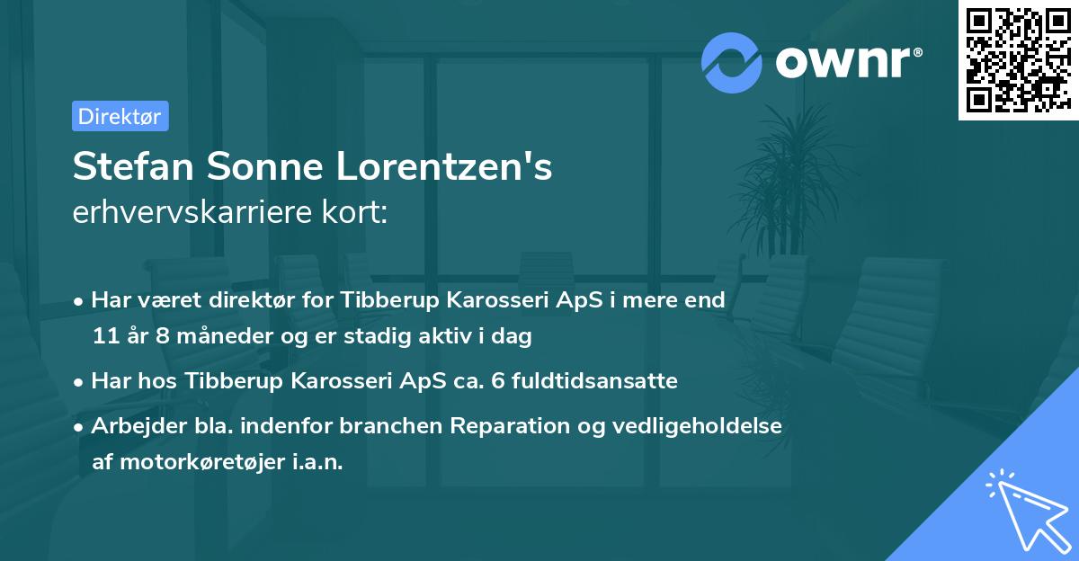 Stefan Sonne Lorentzen's erhvervskarriere kort