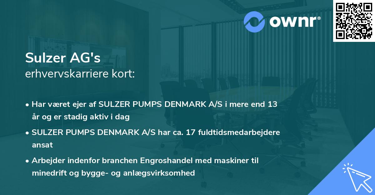 Sulzer AG's erhvervskarriere kort