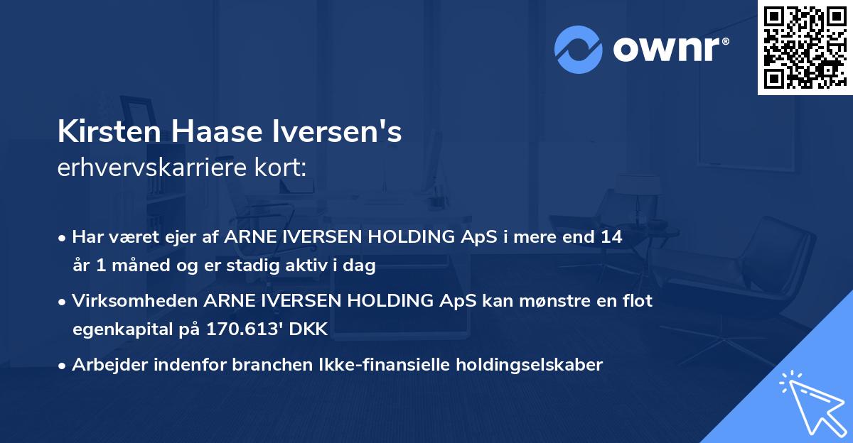 Kirsten Haase Iversen's erhvervskarriere kort