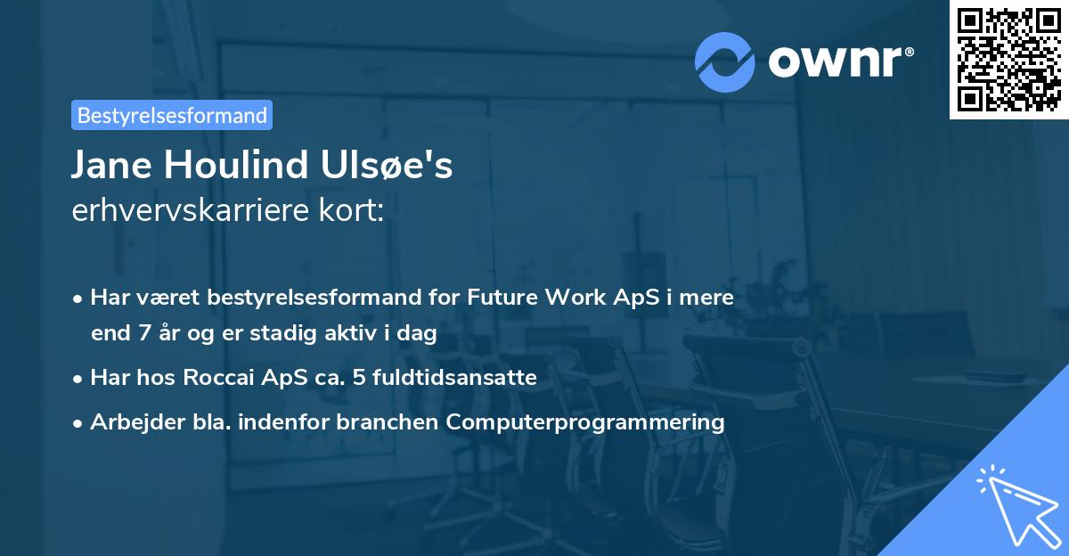 Jane Houlind Ulsøe's erhvervskarriere kort