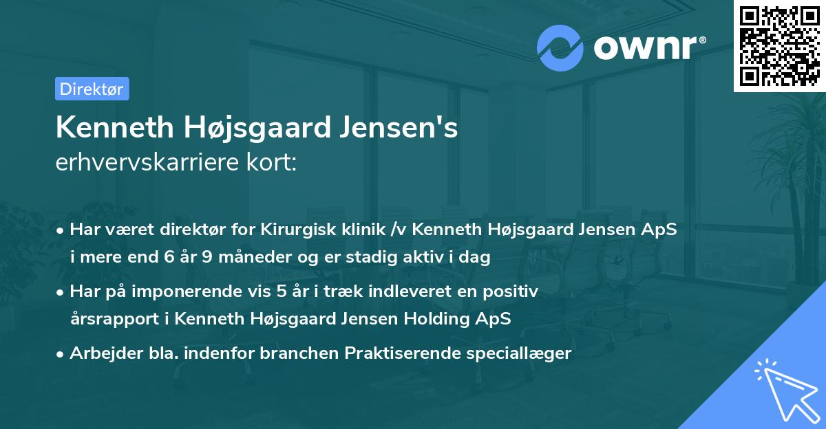 Kenneth Højsgaard Jensen's erhvervskarriere kort