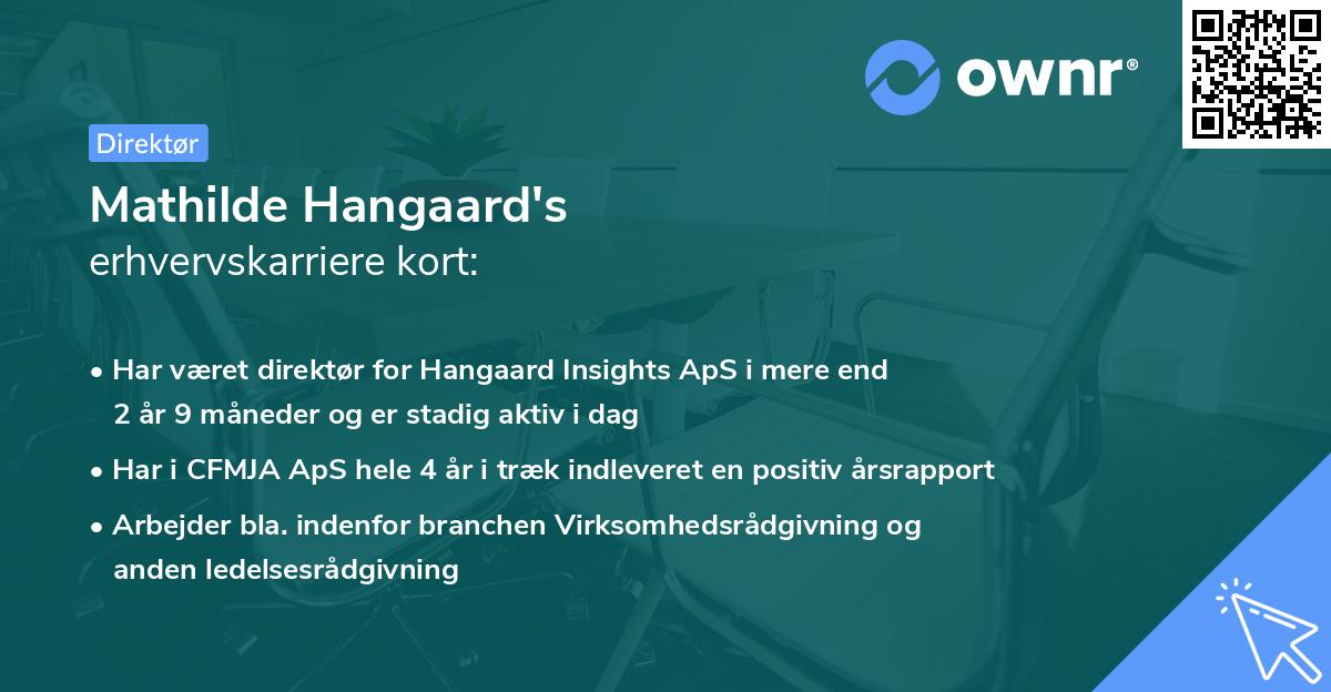 Mathilde Hangaard's erhvervskarriere kort
