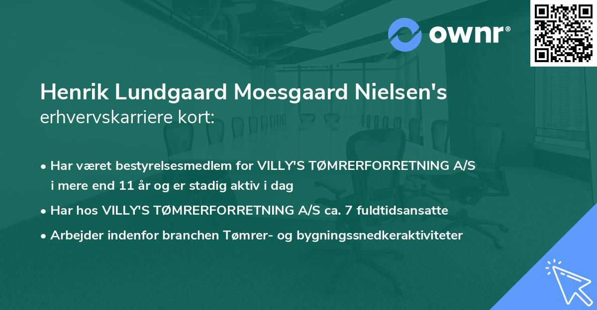 Henrik Lundgaard Moesgaard Nielsen's erhvervskarriere kort