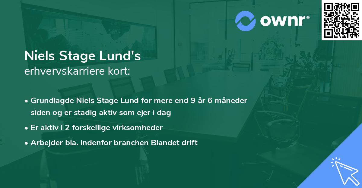 Niels Stage Lund's erhvervskarriere kort