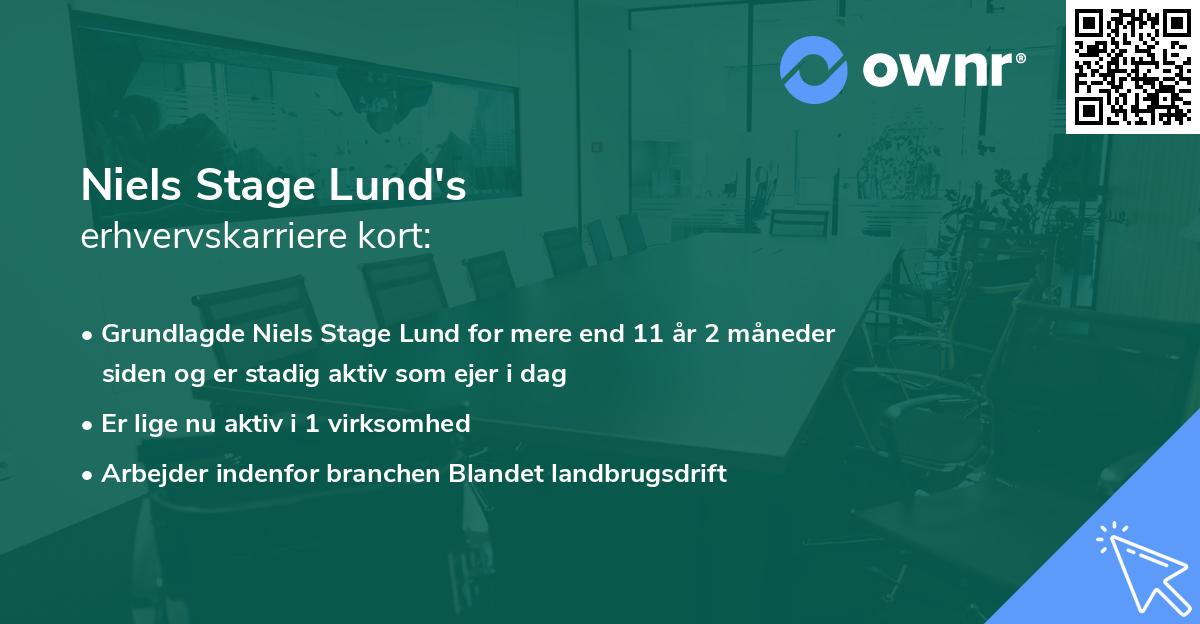 Niels Stage Lund's erhvervskarriere kort