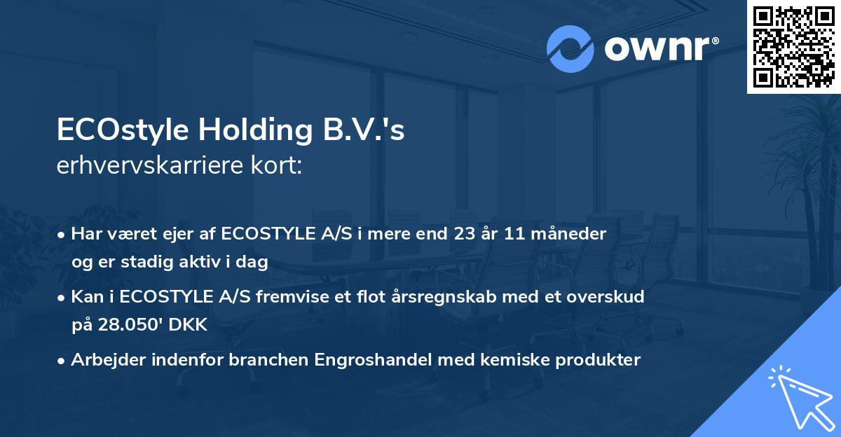 ECOstyle Holding B.V.'s erhvervskarriere kort