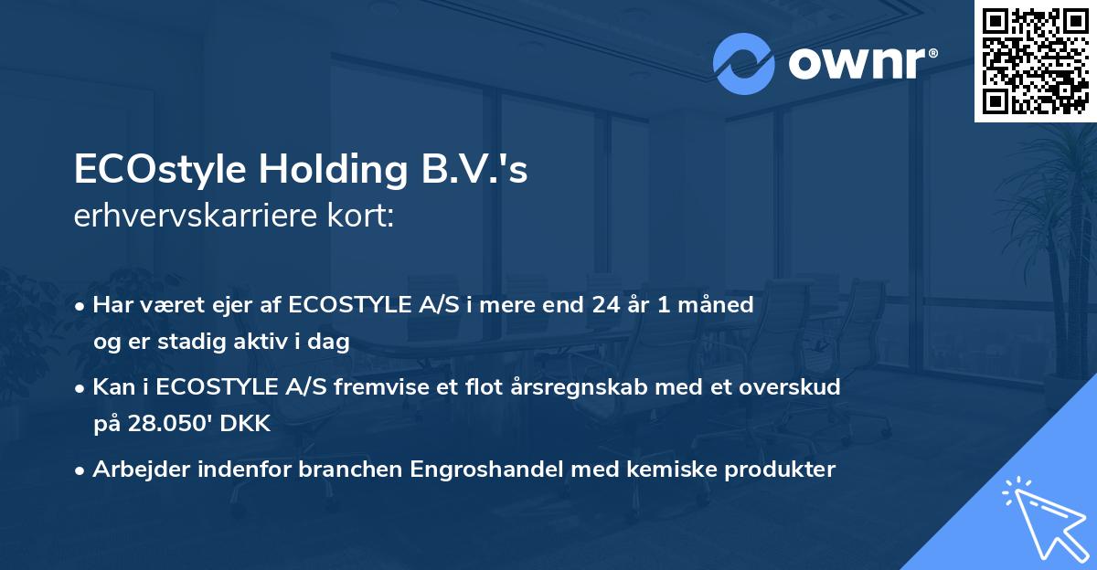 ECOstyle Holding B.V.'s erhvervskarriere kort