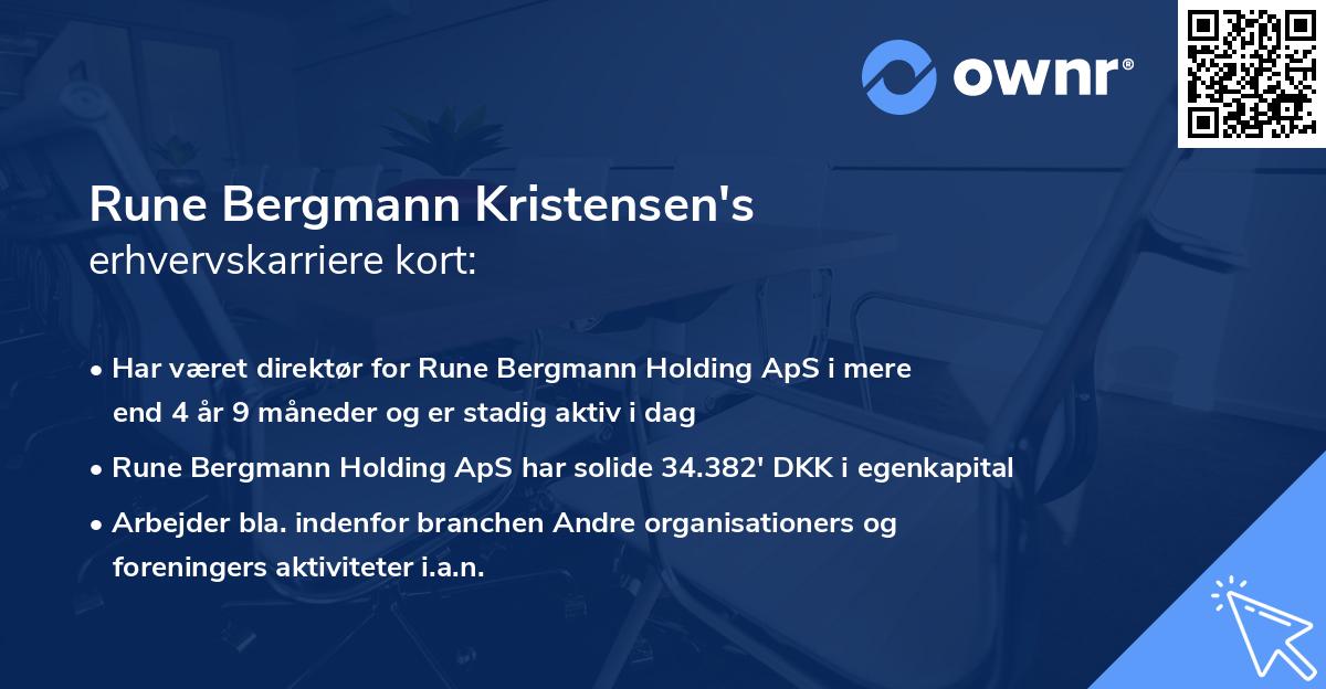 Rune Bergmann Kristensen's erhvervskarriere kort