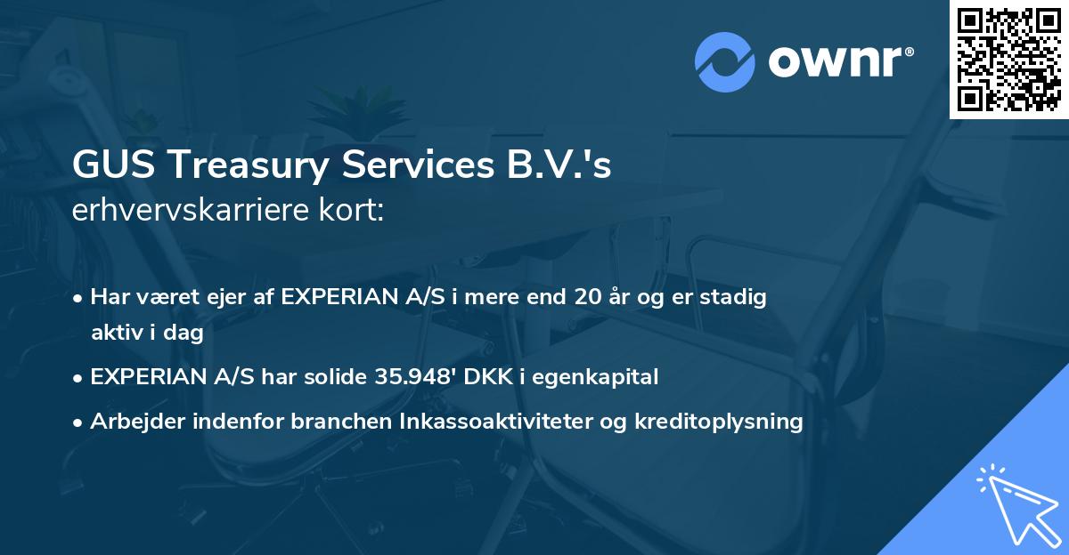 GUS Treasury Services B.V.'s erhvervskarriere kort