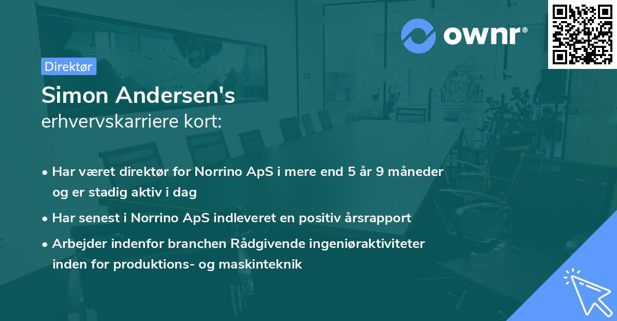 Simon Andersen's erhvervskarriere kort