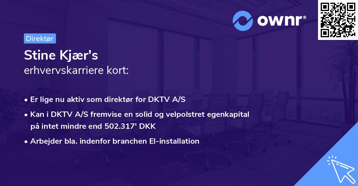 Stine Kjær's erhvervskarriere kort