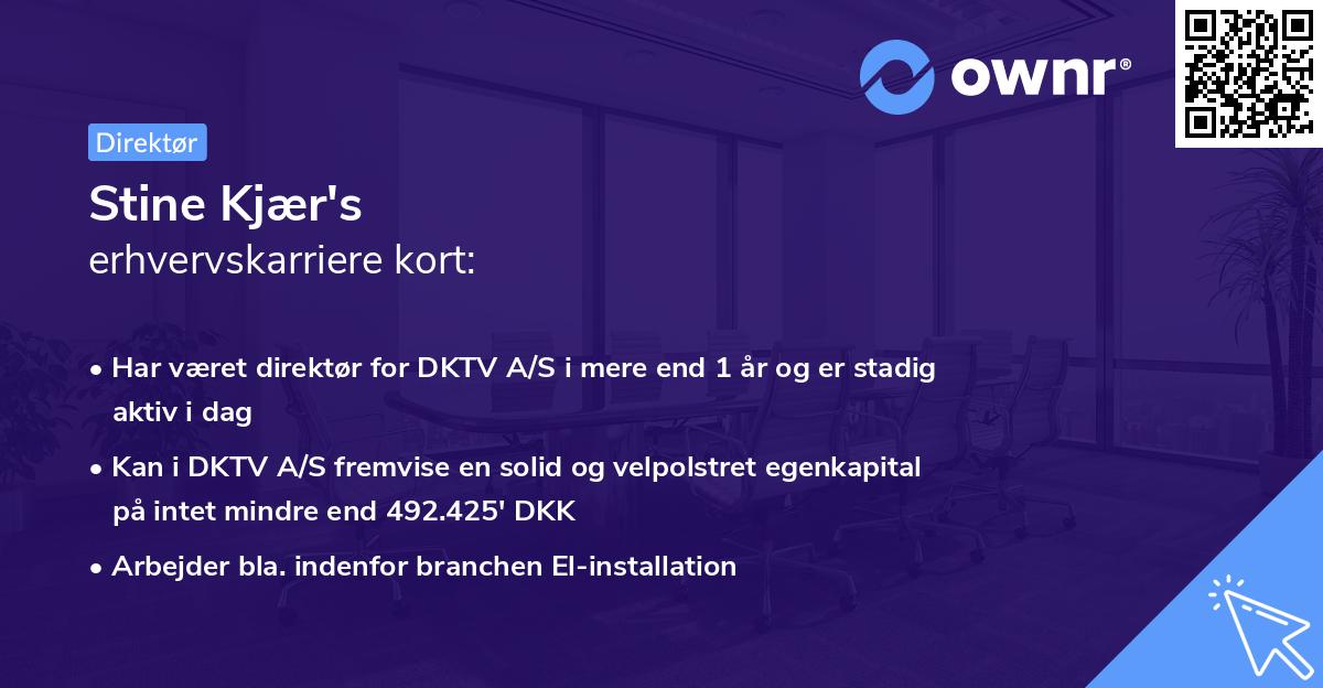 Stine Kjær's erhvervskarriere kort