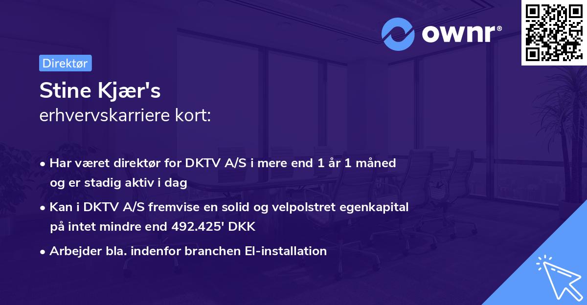Stine Kjær's erhvervskarriere kort