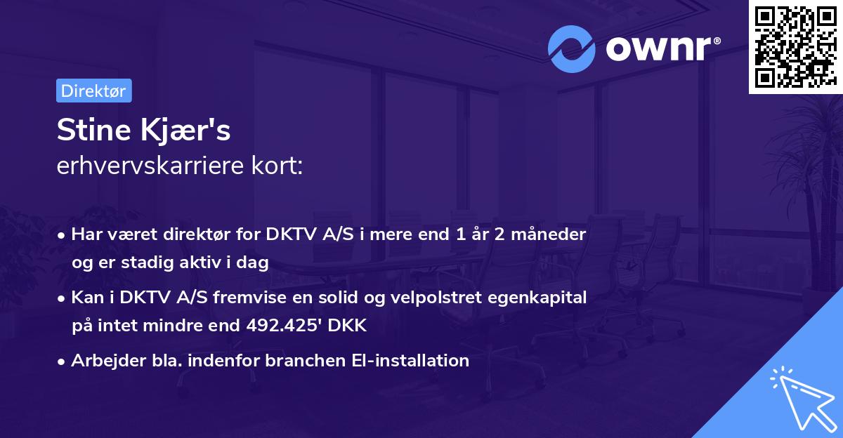 Stine Kjær's erhvervskarriere kort
