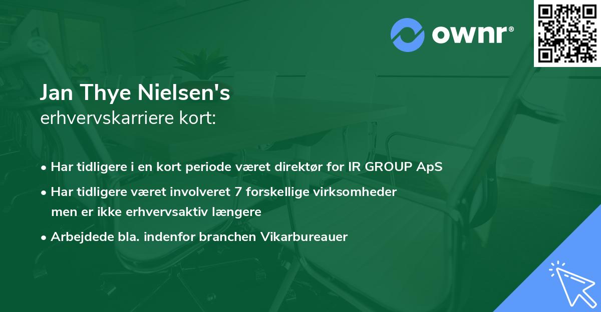 Jan Thye Nielsen's erhvervskarriere kort