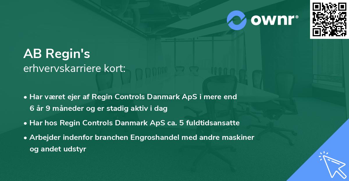 AB Regin's erhvervskarriere kort