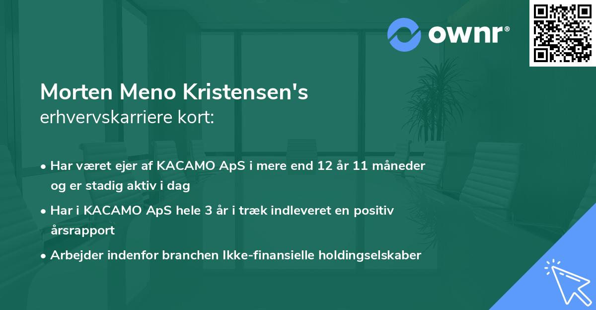 Morten Meno Kristensen's erhvervskarriere kort