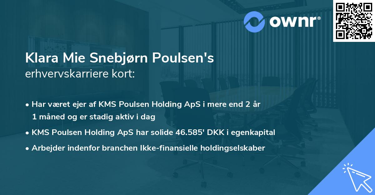 Klara Mie Snebjørn Poulsen's erhvervskarriere kort