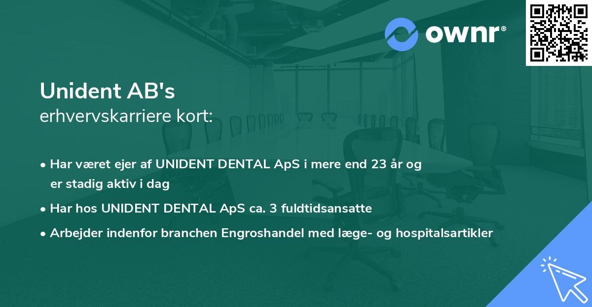 Unident AB's erhvervskarriere kort