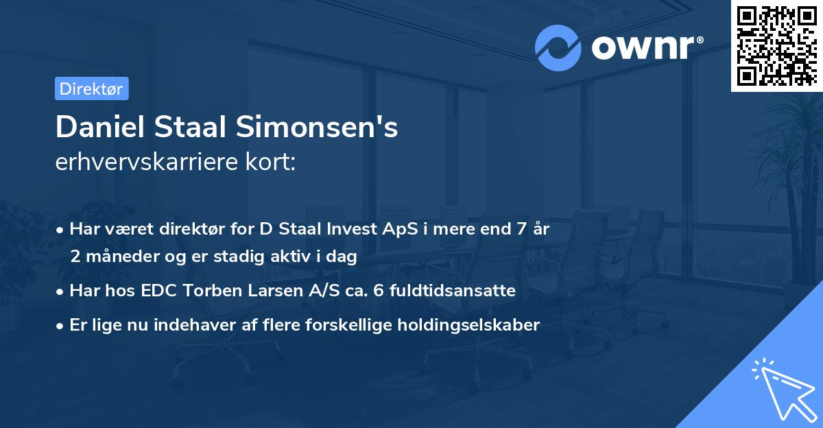 Daniel Staal Simonsen's erhvervskarriere kort