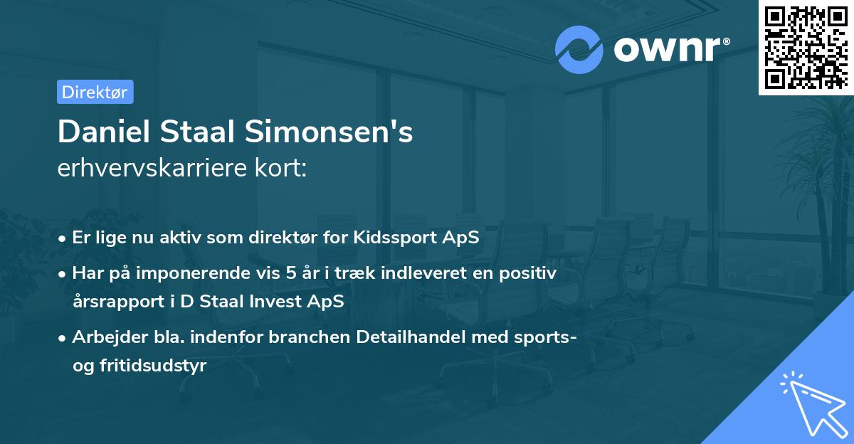 Daniel Staal Simonsen's erhvervskarriere kort