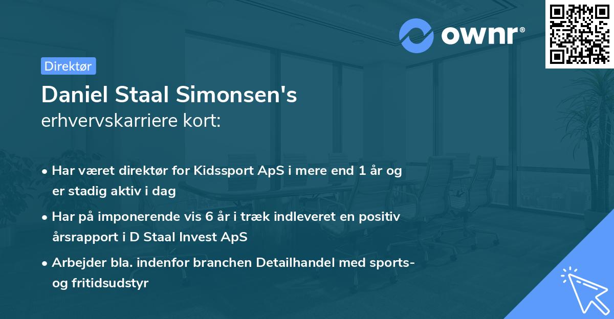 Daniel Staal Simonsen's erhvervskarriere kort