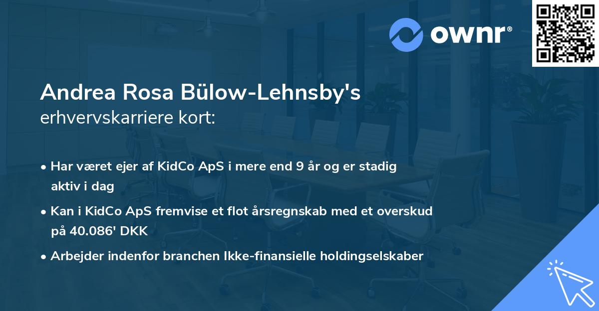 Andrea Rosa Bülow-Lehnsby's erhvervskarriere kort