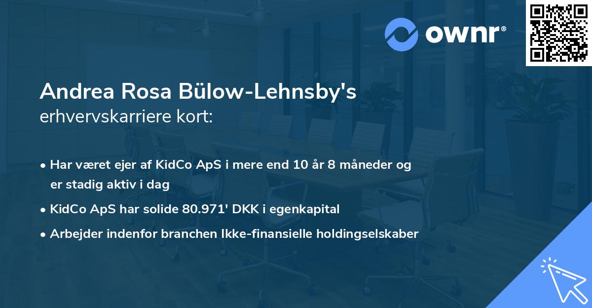 Andrea Rosa Bülow-Lehnsby's erhvervskarriere kort