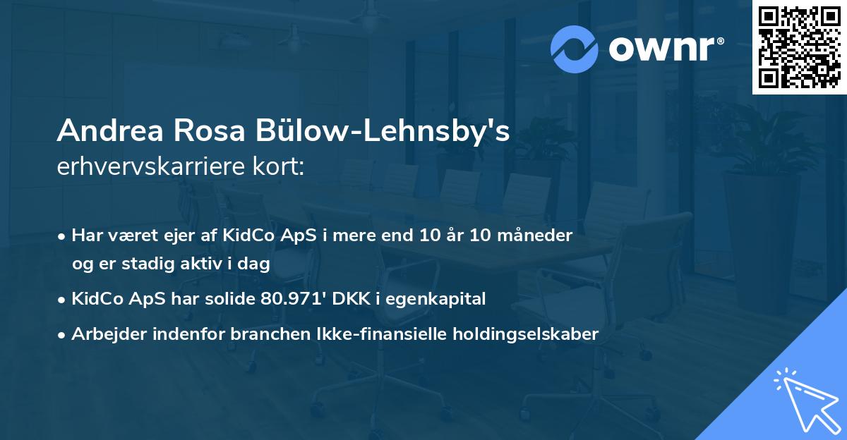 Andrea Rosa Bülow-Lehnsby's erhvervskarriere kort