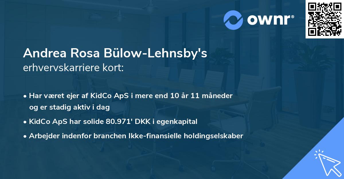 Andrea Rosa Bülow-Lehnsby's erhvervskarriere kort