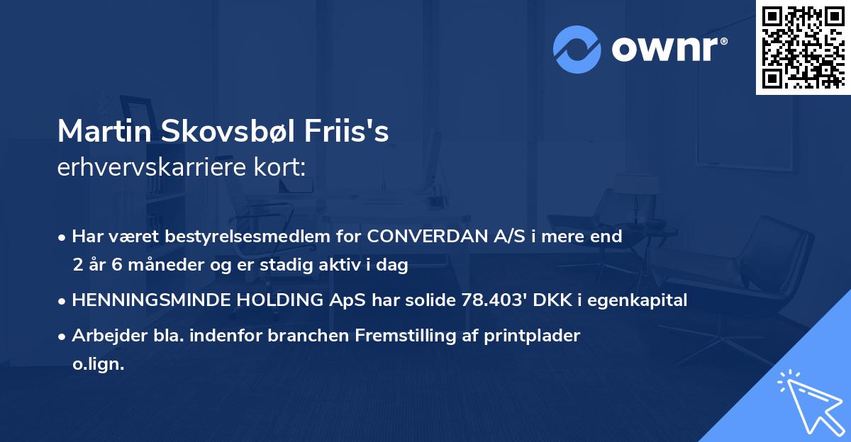 Martin Skovsbøl Friis's erhvervskarriere kort