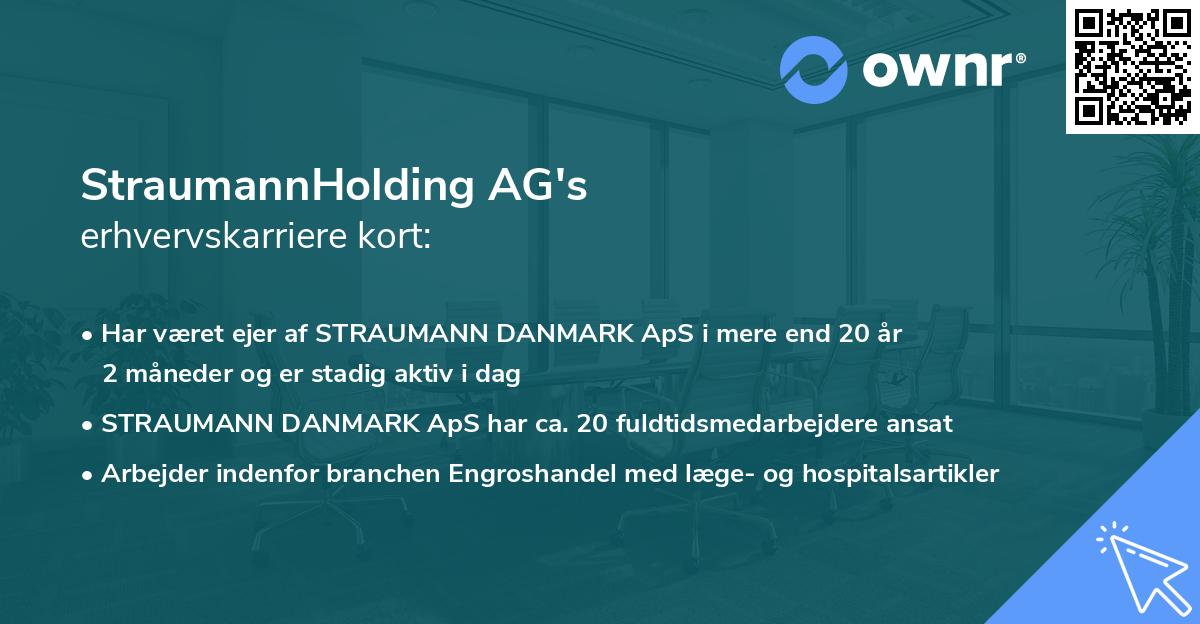StraumannHolding AG's erhvervskarriere kort