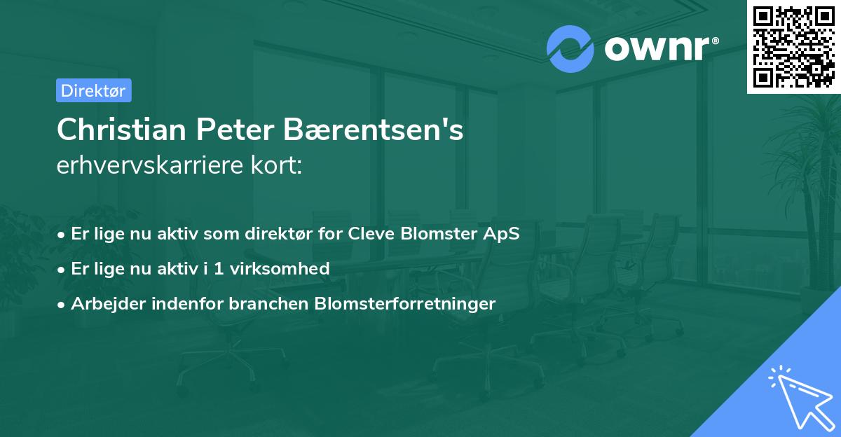 Christian Peter Bærentsen's erhvervskarriere kort