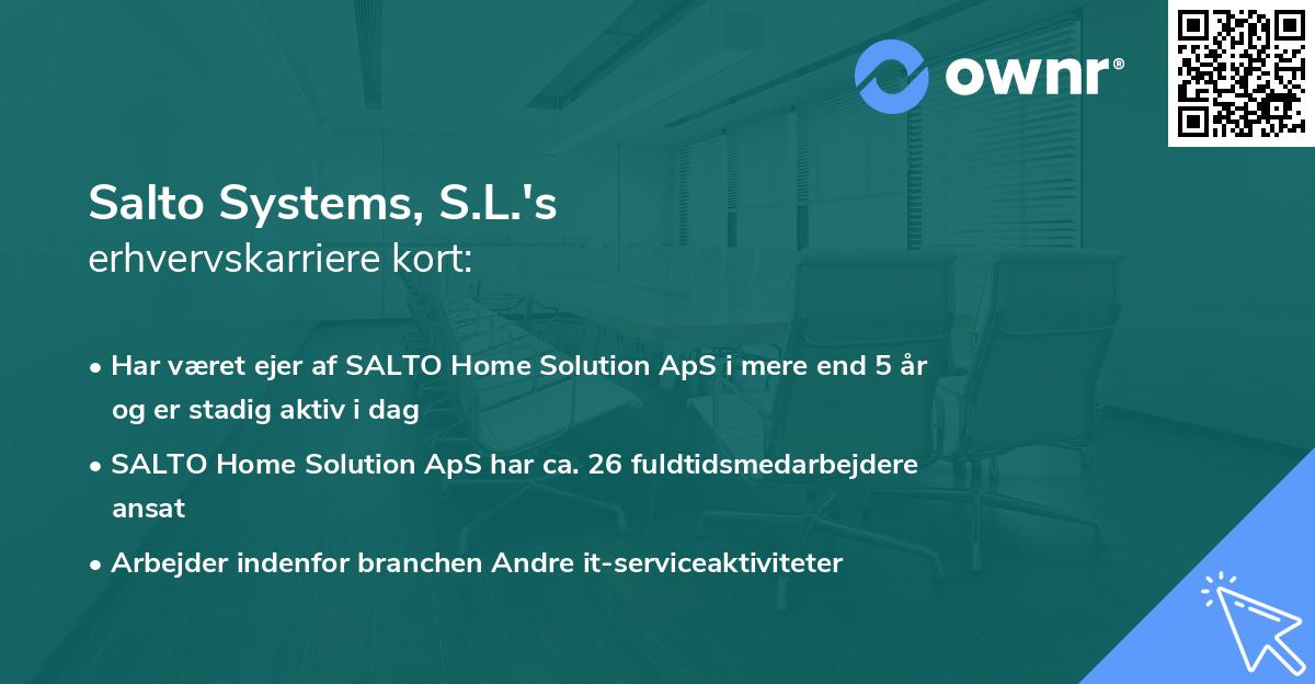 Salto Systems, S.L.'s erhvervskarriere kort