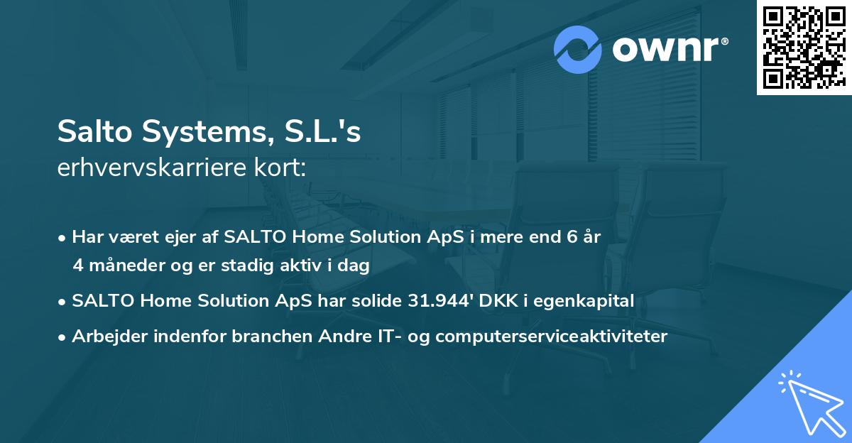 Salto Systems, S.L.'s erhvervskarriere kort