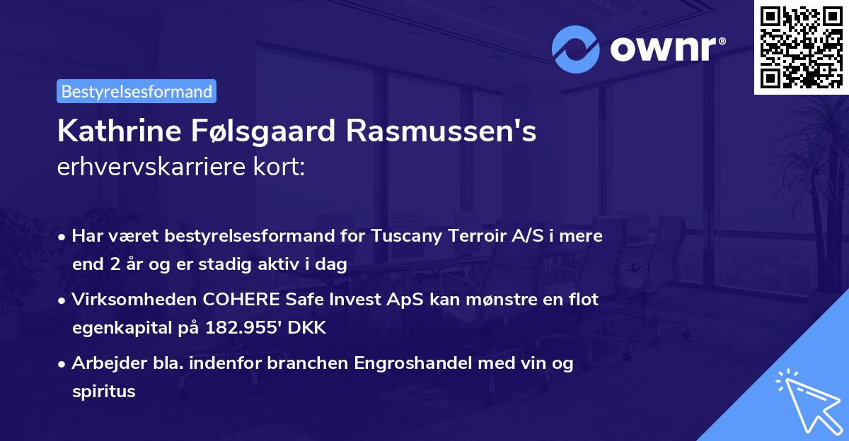 Kathrine Følsgaard Rasmussen's erhvervskarriere kort