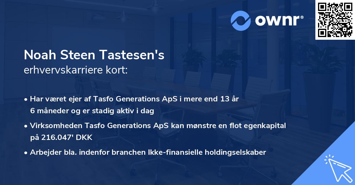 Noah Steen Tastesen's erhvervskarriere kort