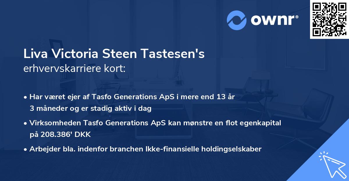 Liva Victoria Steen Tastesen's erhvervskarriere kort