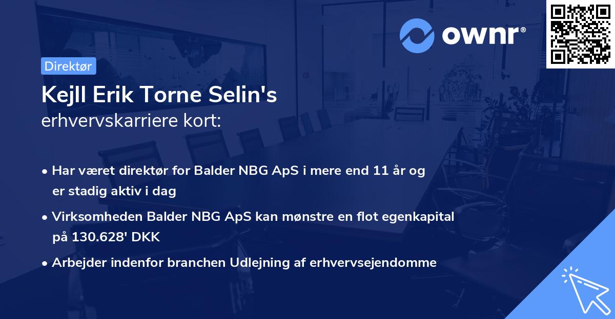 Kejll Erik Torne Selin's erhvervskarriere kort