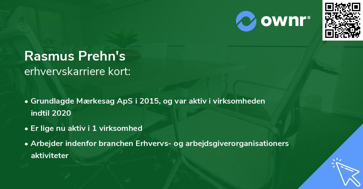 Rasmus Prehn's erhvervskarriere kort