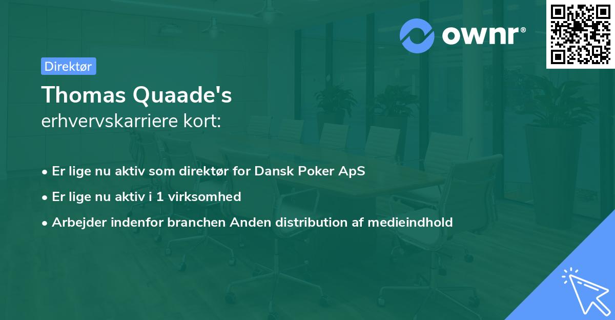 Thomas Quaade's erhvervskarriere kort