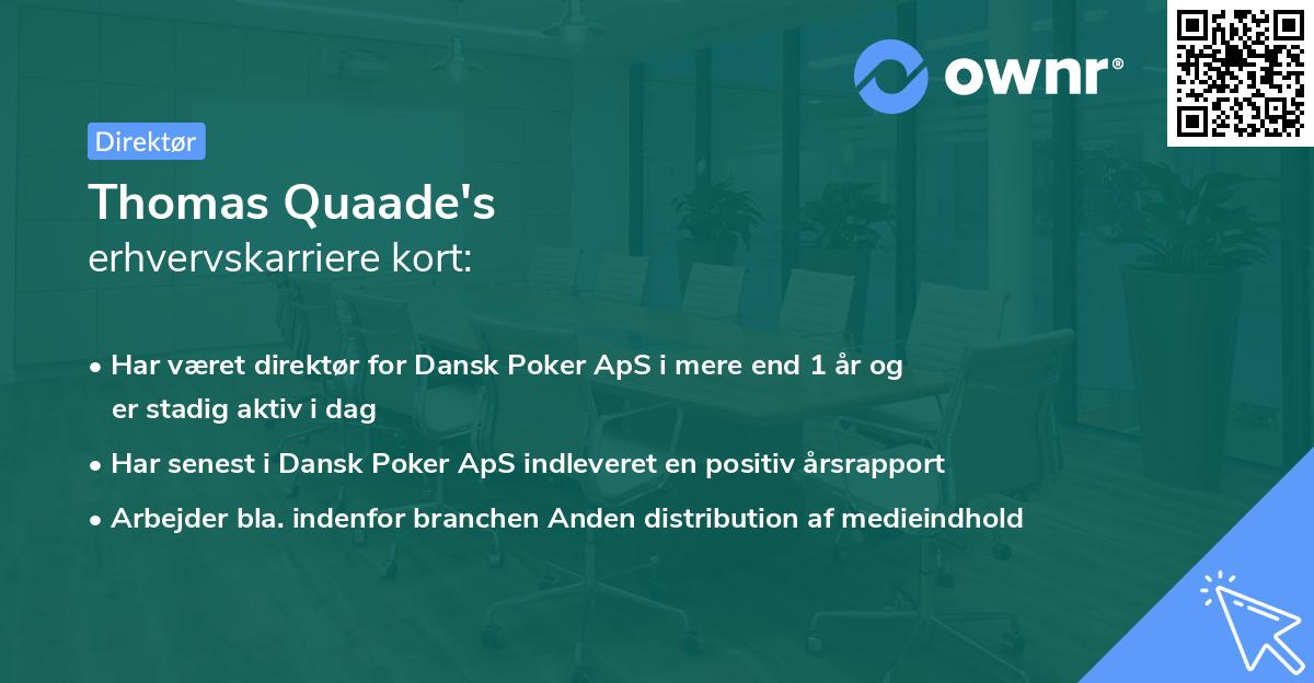 Thomas Quaade's erhvervskarriere kort