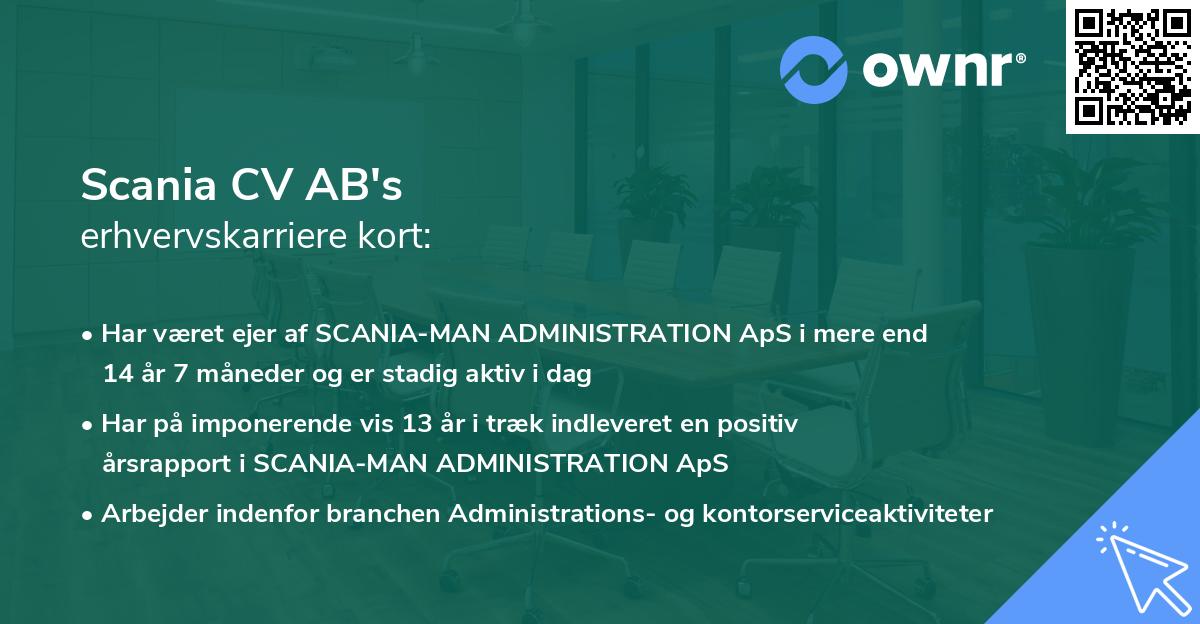 Scania CV AB's erhvervskarriere kort